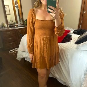 Abercrombie & Fitch burnt orange smocked dress